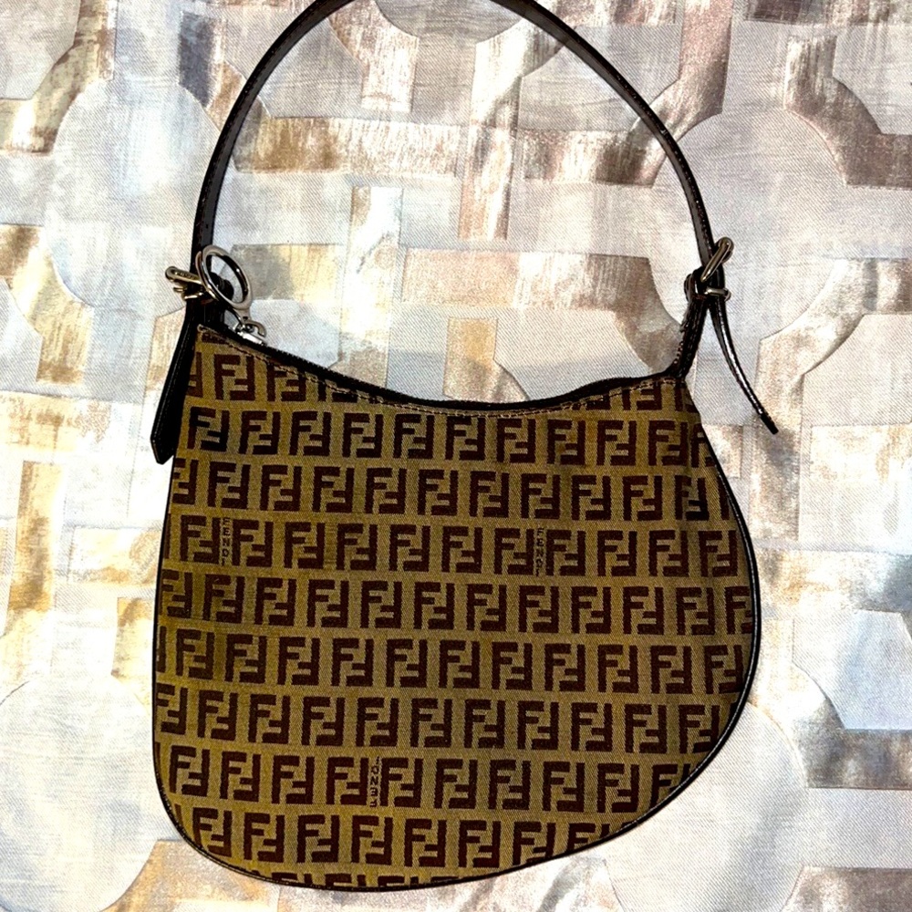 Authentic Vintage Fendi Zucca Shoulder Bag